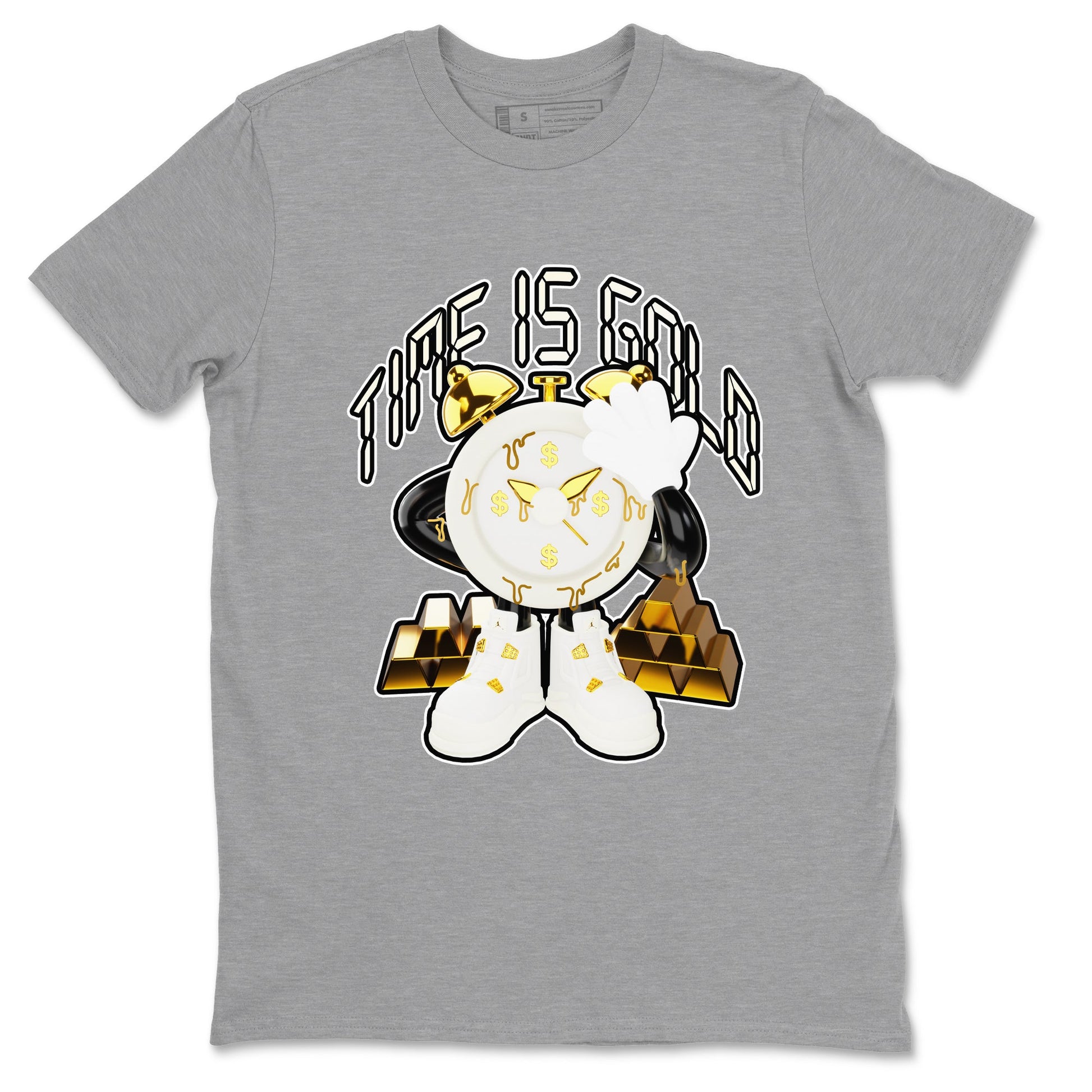 4s Sail shirt to match jordans Time Is Gold sneaker tees Air Jordan 4 Sail SNRT Sneaker Release Tees unisex cotton Heather Grey 2 crew neck shirt
