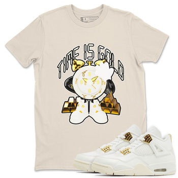 4s Sail shirt to match jordans Time Is Gold sneaker tees Air Jordan 4 Sail SNRT Sneaker Release Tees unisex cotton Natural 1 crew neck shirt