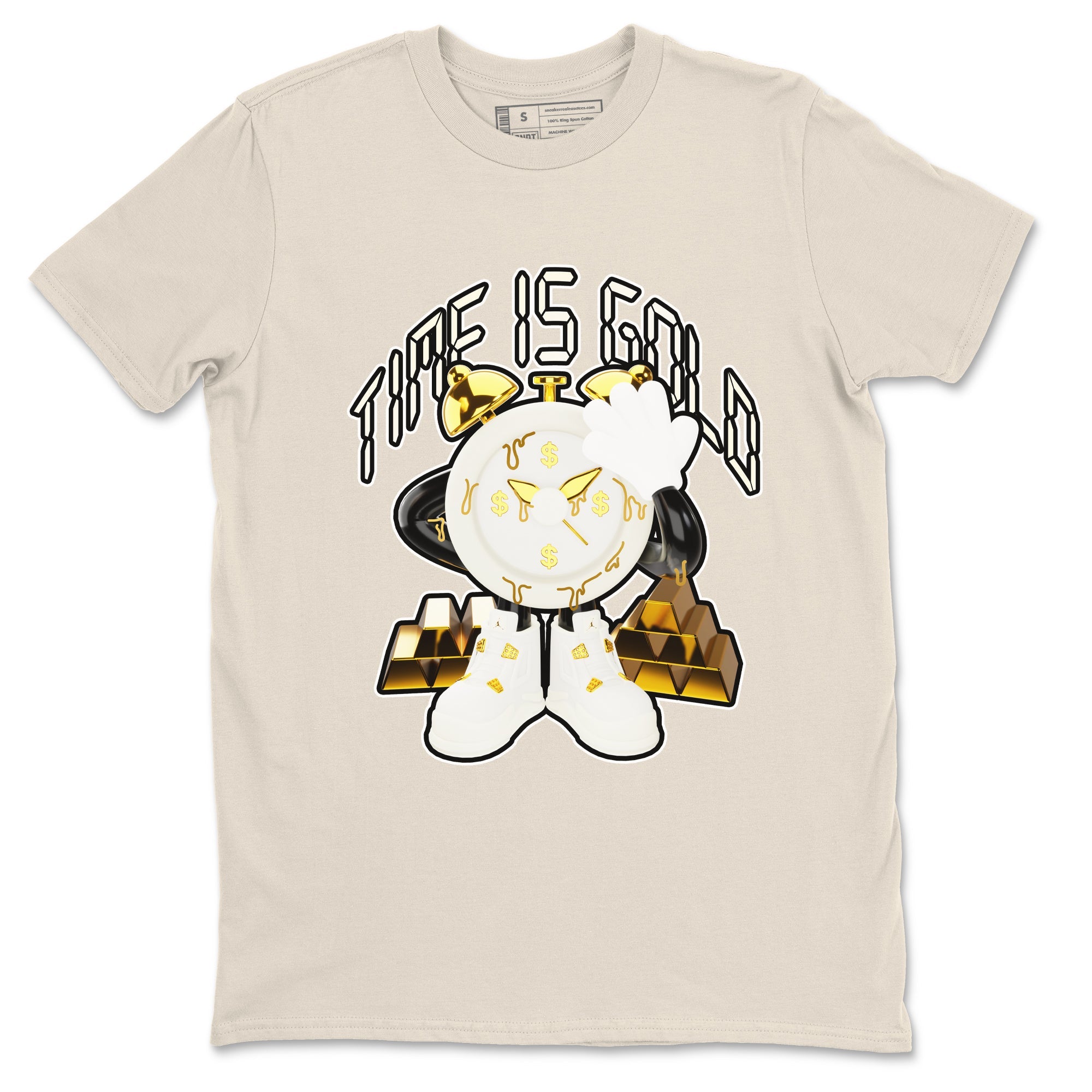 4s Sail shirt to match jordans Time Is Gold sneaker tees Air Jordan 4 Sail SNRT Sneaker Release Tees unisex cotton Natural 2 crew neck shirt