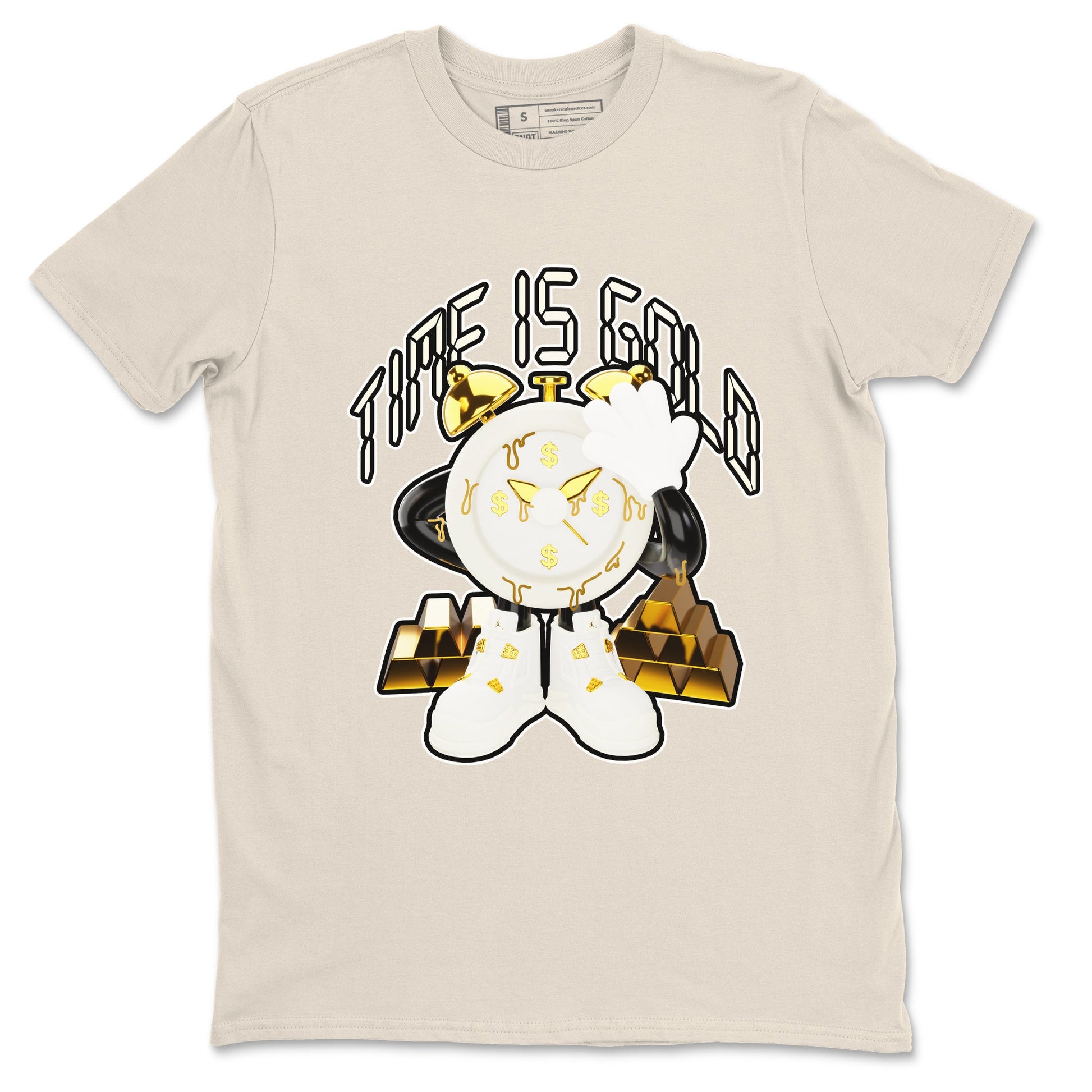 4s Sail shirt to match jordans Time Is Gold sneaker tees Air Jordan 4 Sail SNRT Sneaker Release Tees unisex cotton Natural 2 crew neck shirt