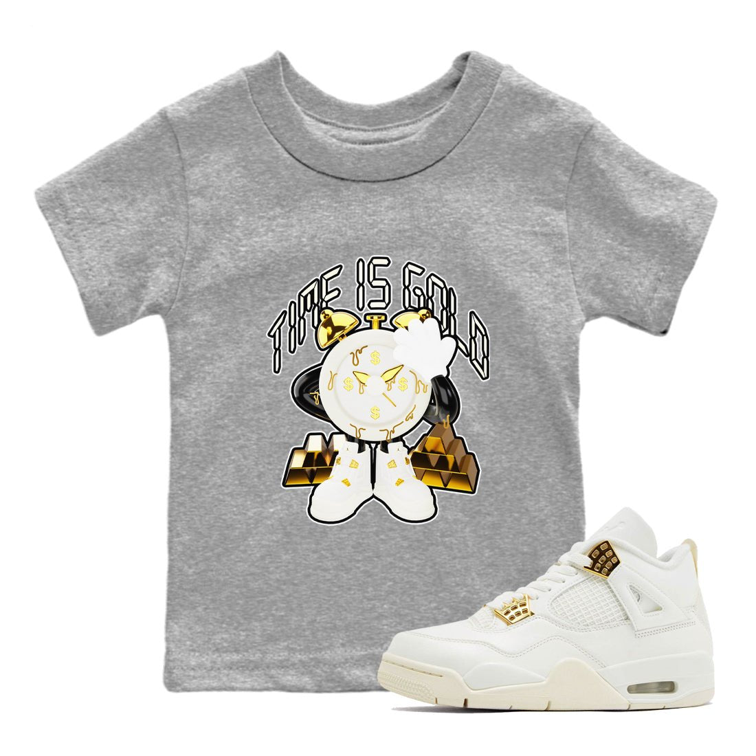 4s Sail shirt to match jordans Make It Rain Money sneaker tees Air Jordan 4 Sail SNRT sneaker release tees baby toddler Heather Grey 1 cotton Shirt