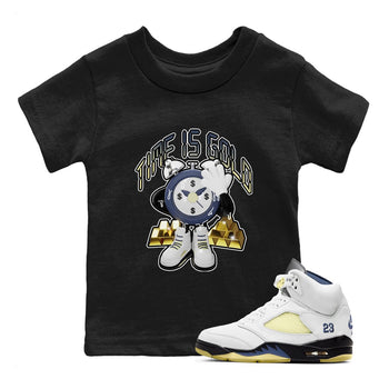 Air Jordan 5 A Ma Maniere x Photon Dust shirt to match jordans Time Is Gold sneaker tees Jordan 5 A Ma Maniere "Dawn" SNRT Sneaker Release Tees Baby Toddler Black 1 T-Shirt
