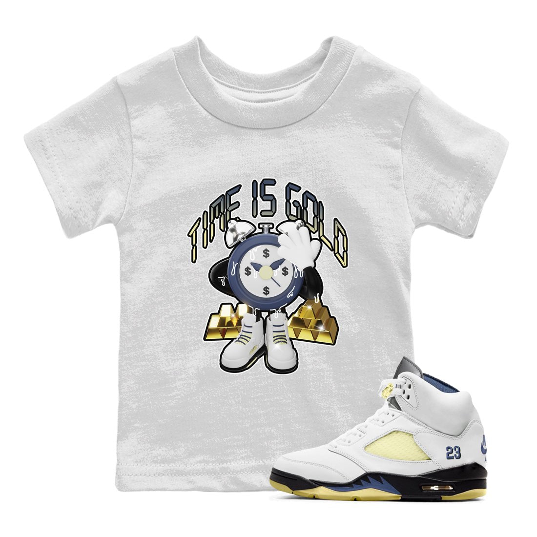 Air Jordan 5 A Ma Maniere x Photon Dust shirt to match jordans Time Is Gold sneaker tees Jordan 5 A Ma Maniere "Dawn" SNRT Sneaker Release Tees Baby Toddler White 1 T-Shirt