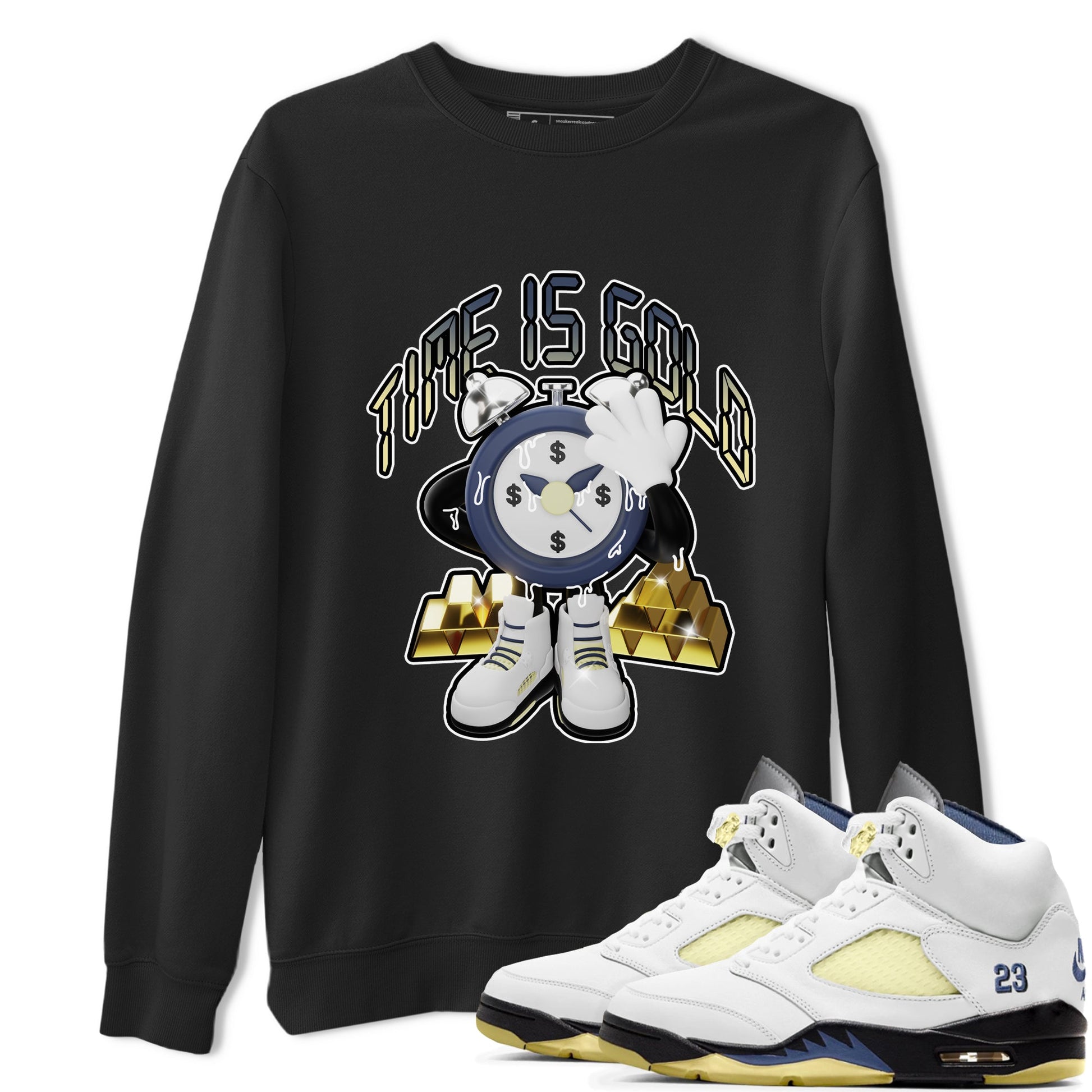 Air Jordan 5 A Ma Maniere x Photon Dust shirt to match jordans Time Is Gold sneaker tees Jordan 5 A Ma Maniere "Dawn" SNRT Sneaker Release Tees Unisex Black 1 T-Shirt