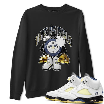 Air Jordan 5 A Ma Maniere x Photon Dust shirt to match jordans Time Is Gold sneaker tees Jordan 5 A Ma Maniere "Dawn" SNRT Sneaker Release Tees Unisex Black 1 T-Shirt