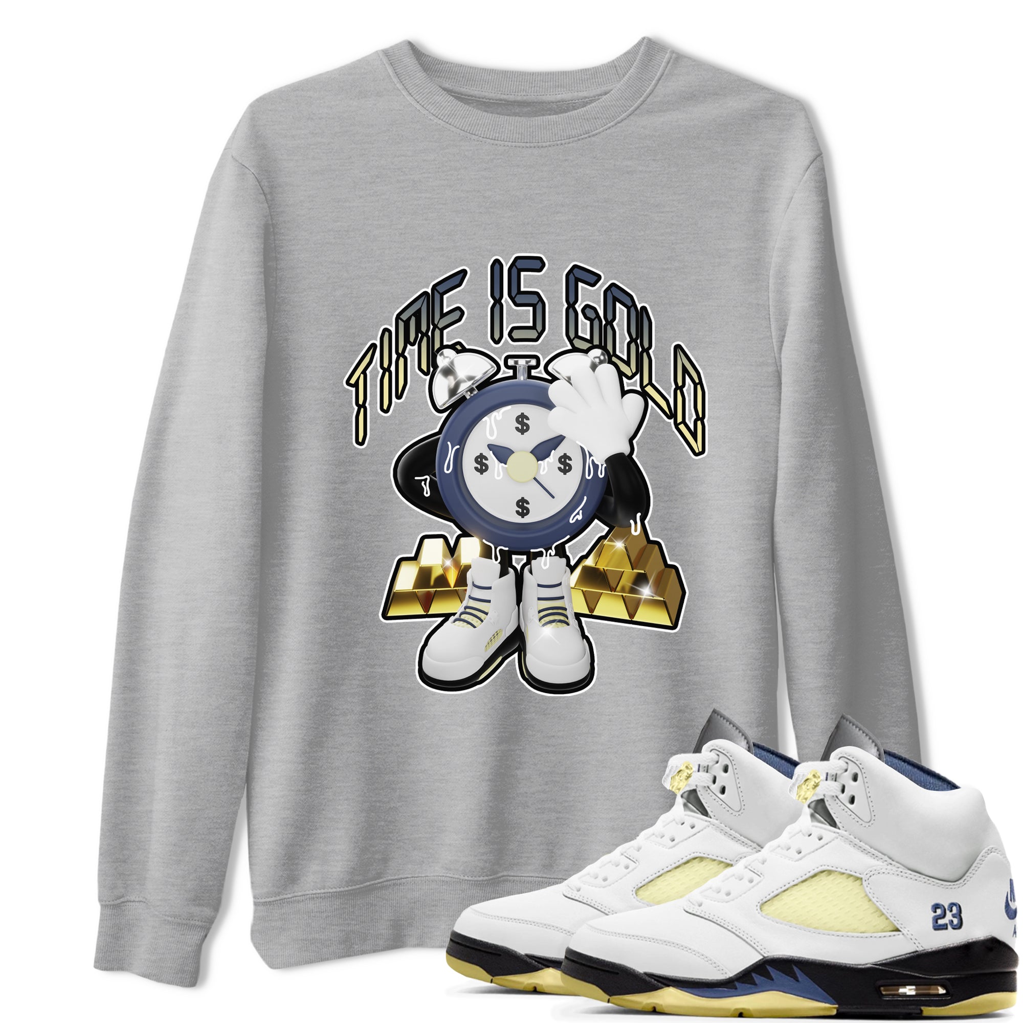 Air Jordan 5 A Ma Maniere x Photon Dust shirt to match jordans Time Is Gold sneaker tees Jordan 5 A Ma Maniere "Dawn" SNRT Sneaker Release Tees Unisex Heather Grey 1 T-Shirt