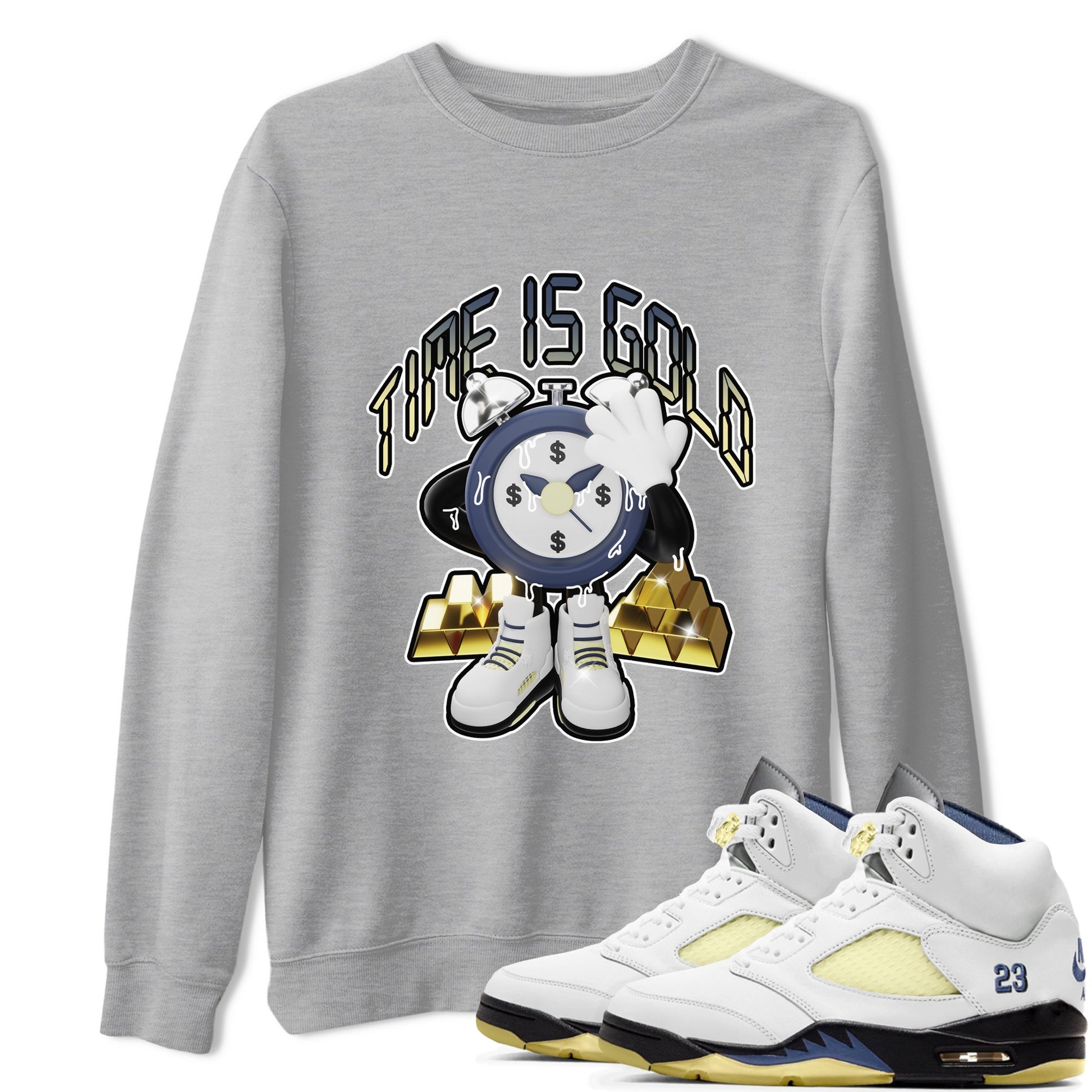 Air Jordan 5 A Ma Maniere x Photon Dust shirt to match jordans Time Is Gold sneaker tees Jordan 5 A Ma Maniere "Dawn" SNRT Sneaker Release Tees Unisex Heather Grey 1 T-Shirt