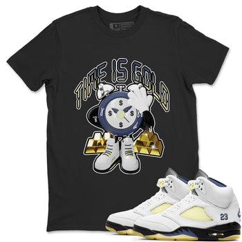 Air Jordan 5 A Ma Maniere x Photon Dust shirt to match jordans Time Is Gold sneaker tees Jordan 5 A Ma Maniere "Dawn" SNRT Sneaker Release Tees Unisex Black 1 T-Shirt