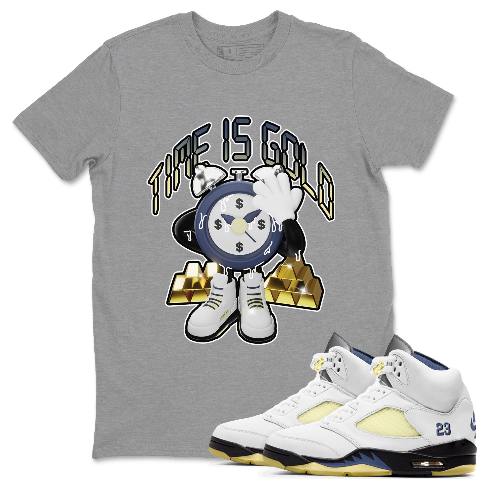 Air Jordan 5 A Ma Maniere x Photon Dust shirt to match jordans Time Is Gold sneaker tees Jordan 5 A Ma Maniere "Dawn" SNRT Sneaker Release Tees Unisex Heather Grey 1 T-Shirt