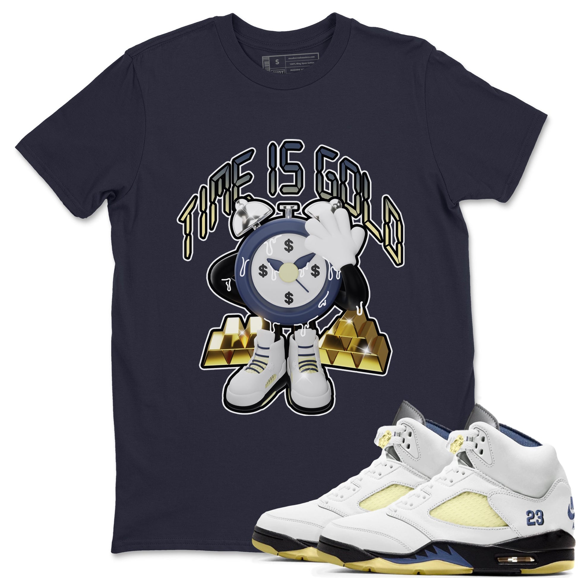 Air Jordan 5 A Ma Maniere x Photon Dust shirt to match jordans Time Is Gold sneaker tees Jordan 5 A Ma Maniere "Dawn" SNRT Sneaker Release Tees Unisex Navy 1 T-Shirt