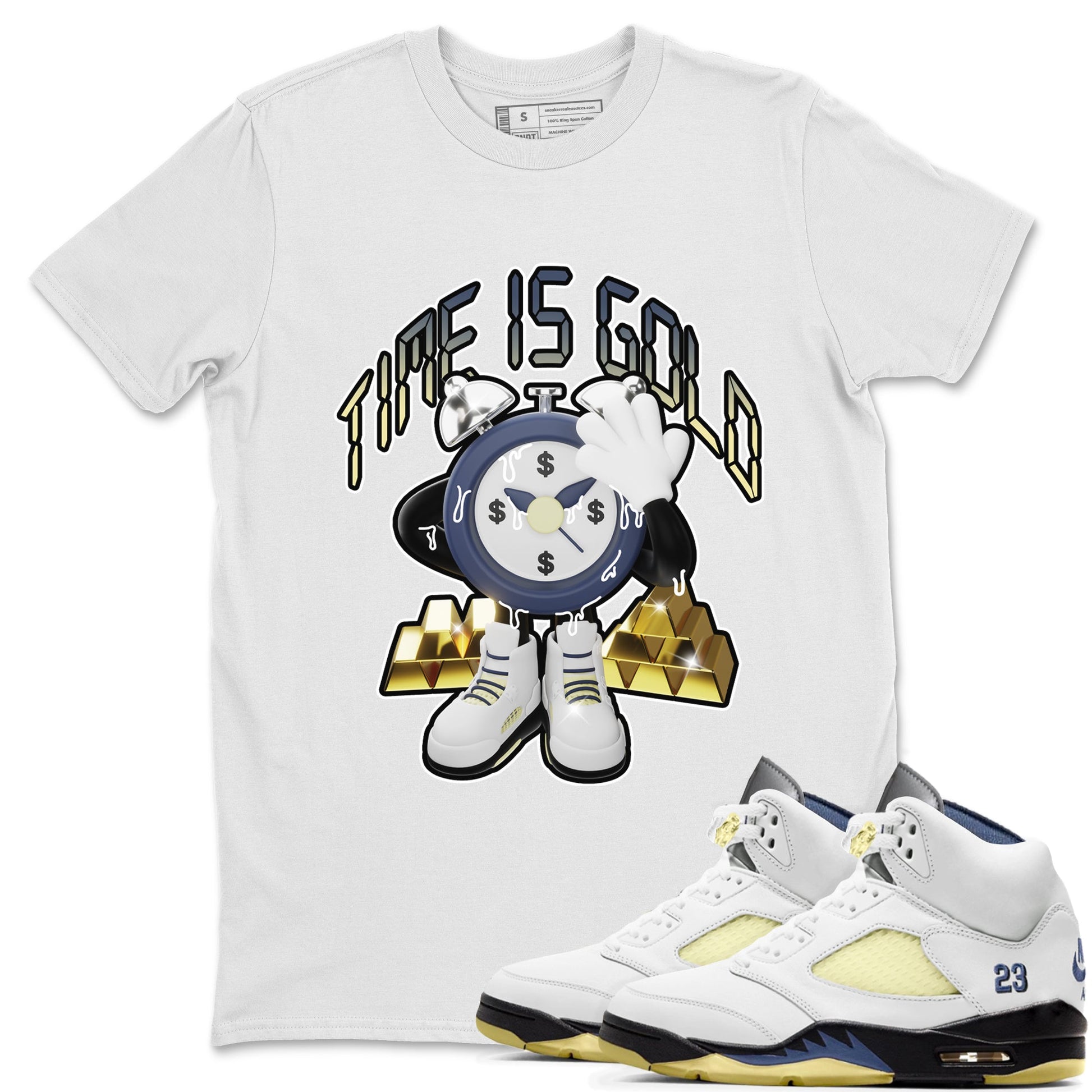 Air Jordan 5 A Ma Maniere x Photon Dust shirt to match jordans Time Is Gold sneaker tees Jordan 5 A Ma Maniere "Dawn" SNRT Sneaker Release Tees Unisex White 1 T-Shirt
