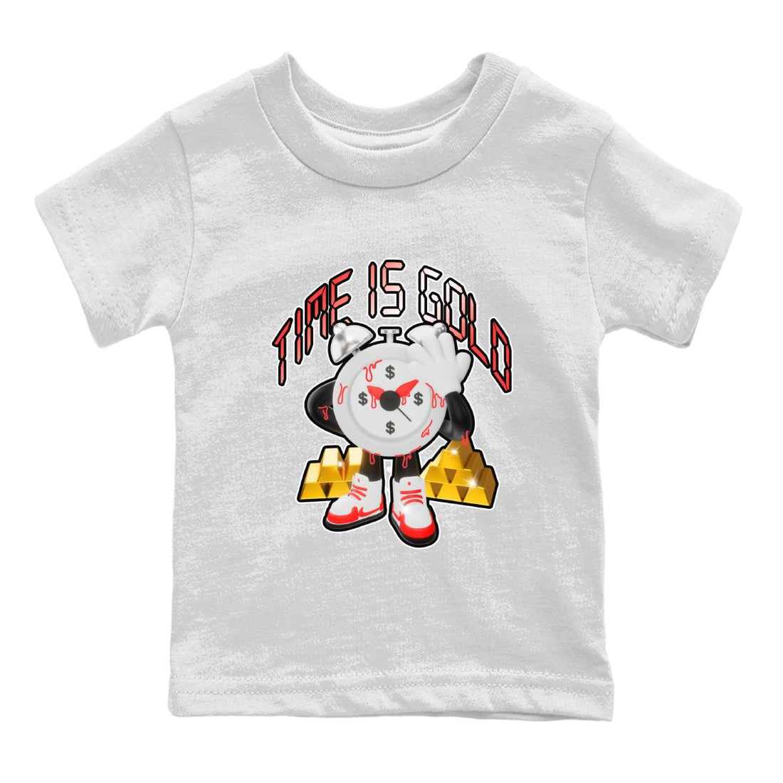 Air Jordan 7 White Infrared shirt to match jordans Time Is Gold sneaker tees AJ7 White Infrared SNRT Sneaker Release Tees Baby Toddler White 2 T-Shirt
