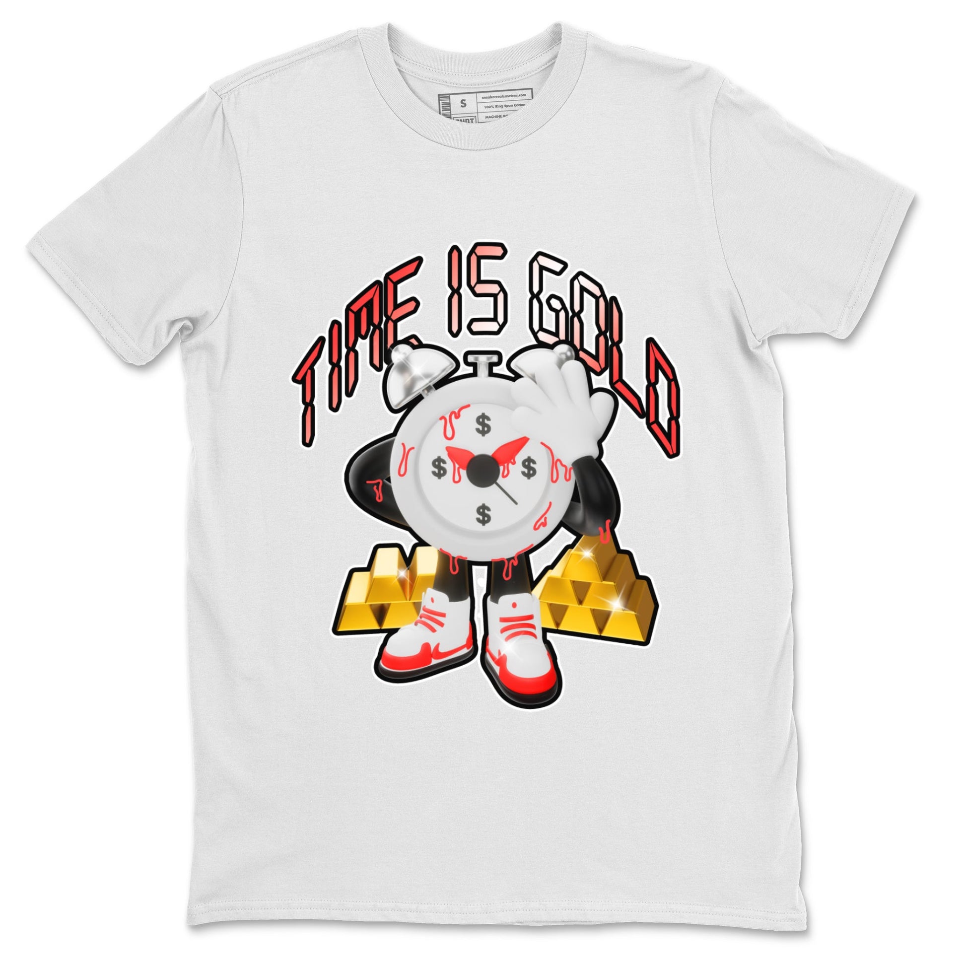 Air Jordan 7 White Infrared shirt to match jordans Time Is Gold sneaker tees AJ7 White Infrared SNRT Sneaker Release Tees Unisex White 2 T-Shirt
