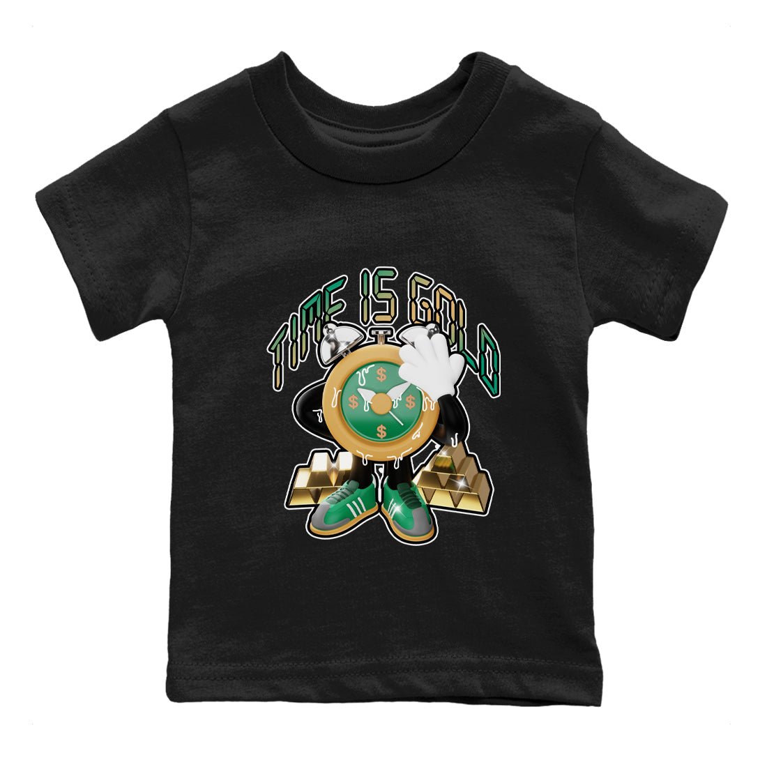 Samba Collegiate Green Gum shirt to match jordans Time Is Gold sneaker tees Adidas Green Gum SNRT Sneaker Release Tees Baby Toddler Black 2 T-Shirt