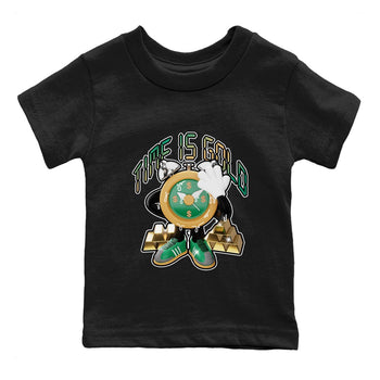 Samba Collegiate Green Gum shirt to match jordans Time Is Gold sneaker tees Adidas Green Gum SNRT Sneaker Release Tees Baby Toddler Black 2 T-Shirt