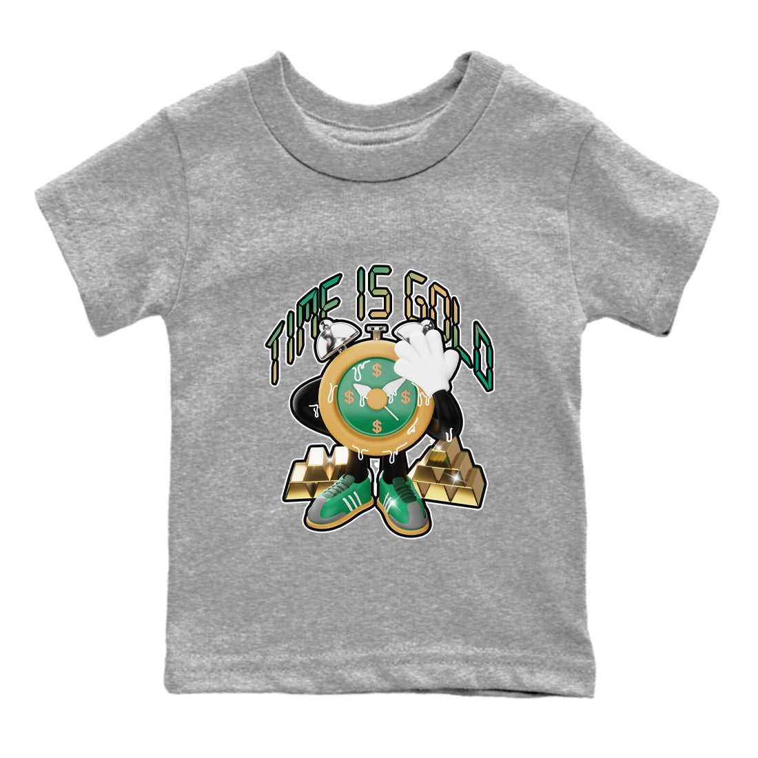 Samba Collegiate Green Gum shirt to match jordans Time Is Gold sneaker tees Adidas Green Gum SNRT Sneaker Release Tees Baby Toddler Heather Grey 2 T-Shirt