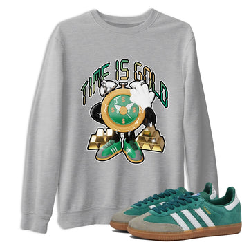 Samba Collegiate Green Gum shirt to match jordans Time Is Gold sneaker tees Adidas Green Gum SNRT Sneaker Release Tees Unisex Heather Grey 1 T-Shirt