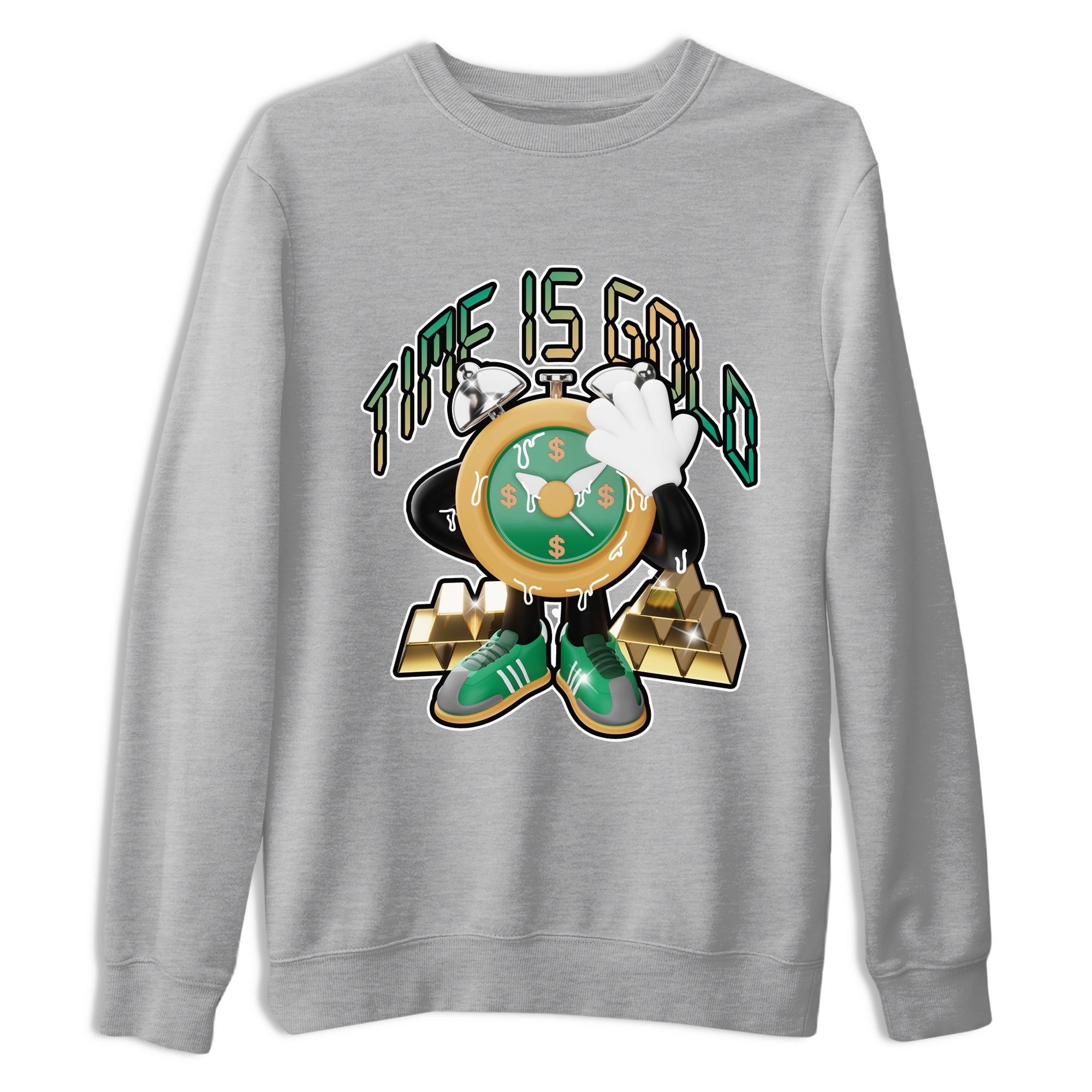 Samba Collegiate Green Gum shirt to match jordans Time Is Gold sneaker tees Adidas Green Gum SNRT Sneaker Release Tees Unisex Heather Grey 2 T-Shirt