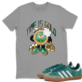 Samba Collegiate Green Gum shirt to match jordans Time Is Gold sneaker tees Adidas Green Gum SNRT Sneaker Release Tees Unisex Heather Grey 1 T-Shirt