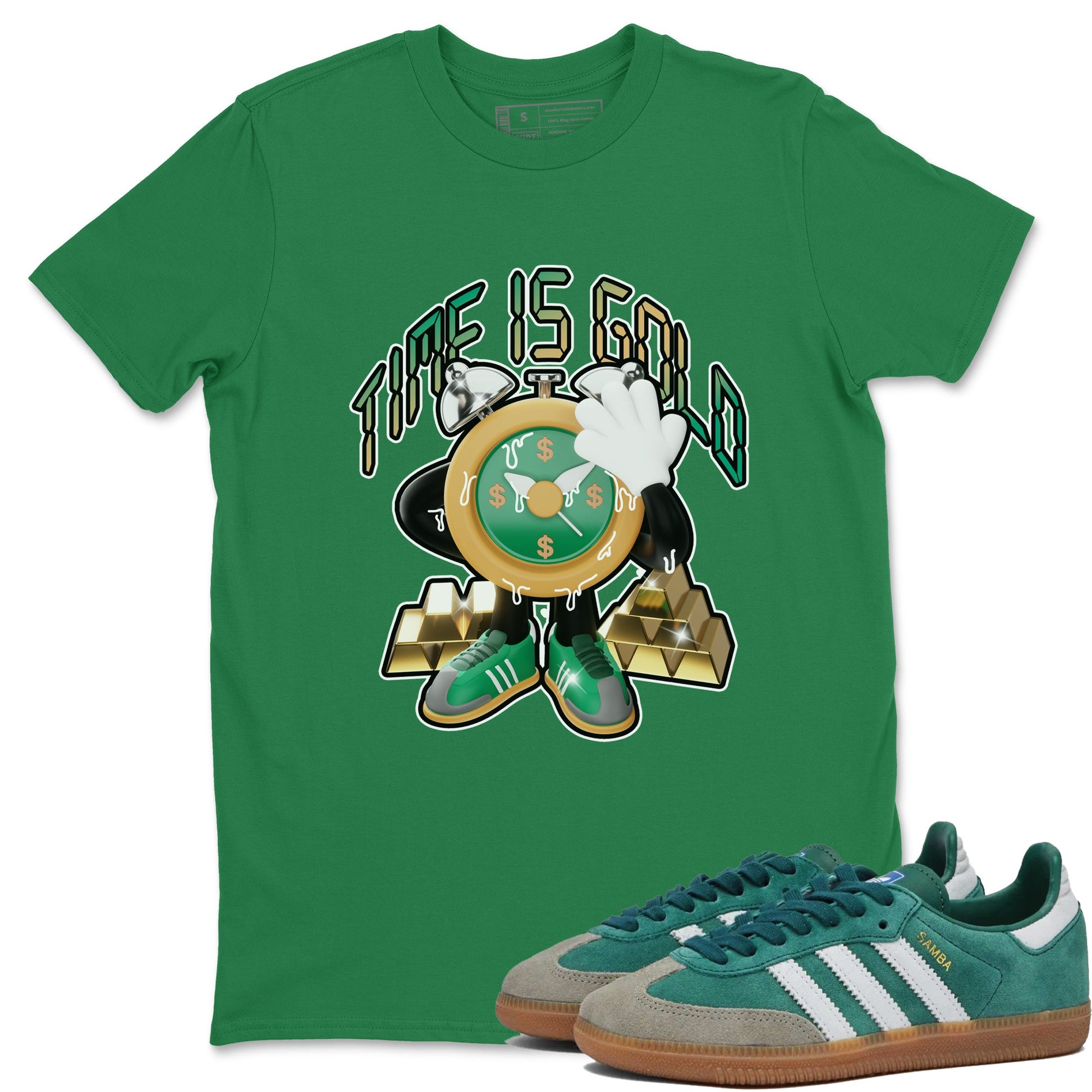 Samba Collegiate Green Gum shirt to match jordans Time Is Gold sneaker tees Adidas Green Gum SNRT Sneaker Release Tees Unisex Kelly Green 1 T-Shirt