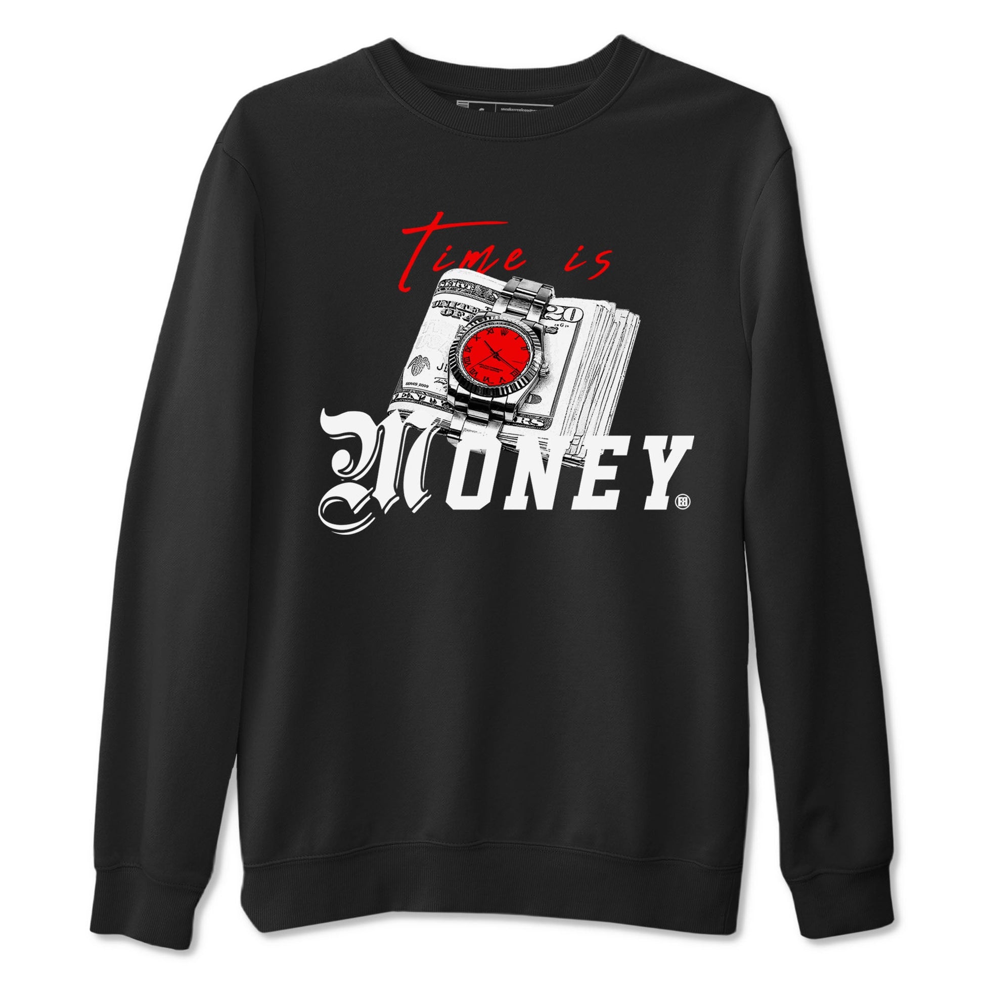 Time Is Money sneaker match tees to Air Jordan 4 Bred Reimagined street fashion brand for shirts to match Jordans SNRT Sneaker Tees Air Jordan 4 Bred Reimagined unisex t-shirt Black 2 unisex shirt