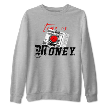 Time Is Money sneaker match tees to Air Jordan 4 Bred Reimagined street fashion brand for shirts to match Jordans SNRT Sneaker Tees Air Jordan 4 Bred Reimagined unisex t-shirt Heather Grey 2 unisex shirt