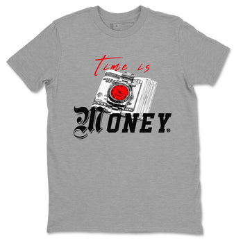 Time Is Money sneaker match tees to Air Jordan 4 Bred Reimagined street fashion brand for shirts to match Jordans SNRT Sneaker Tees Air Jordan 4 Bred Reimagined unisex t-shirt Heather Grey 2 unisex shirt