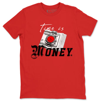 Time Is Money sneaker match tees to Air Jordan 4 Bred Reimagined street fashion brand for shirts to match Jordans SNRT Sneaker Tees Air Jordan 4 Bred Reimagined unisex t-shirt Red 2 unisex shirt