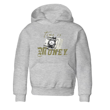 AJ4 Medium Olive shirt to match jordans Time Is Money sneaker tees Air Jordan 4 Retro Medium Olive SNRT Sneaker Release Tees Baby Toddler Heather Grey 2 T-Shirt