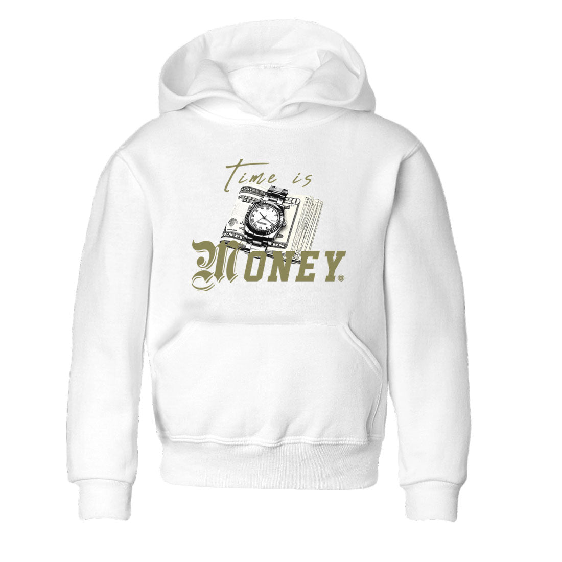AJ4 Medium Olive shirt to match jordans Time Is Money sneaker tees Air Jordan 4 Retro Medium Olive SNRT Sneaker Release Tees Baby Toddler White 2 T-Shirt