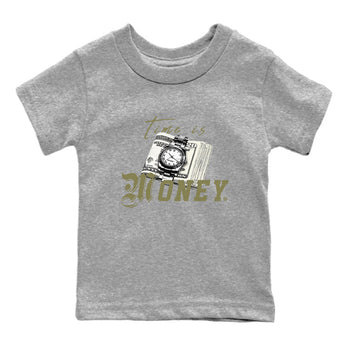AJ4 Medium Olive shirt to match jordans Time Is Money sneaker tees Air Jordan 4 Retro Medium Olive SNRT Sneaker Release Tees Baby Toddler Heather Grey 2 T-Shirt