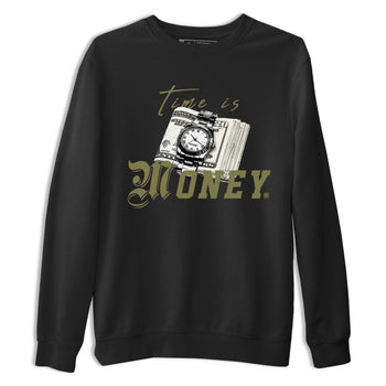 AJ4 Medium Olive shirt to match jordans Time Is Money sneaker tees Air Jordan 4 Medium Olive SNRT Sneaker Release Tees Unisex Black 2 T-Shirt