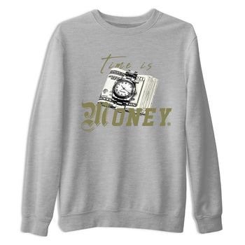 AJ4 Medium Olive shirt to match jordans Time Is Money sneaker tees Air Jordan 4 Medium Olive SNRT Sneaker Release Tees Unisex Heather Grey 2 T-Shirt