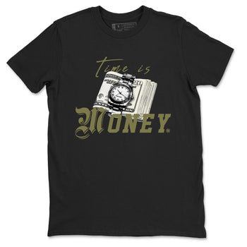 AJ4 Medium Olive shirt to match jordans Time Is Money sneaker tees Air Jordan 4 Medium Olive SNRT Sneaker Release Tees Unisex Black 2 T-Shirt