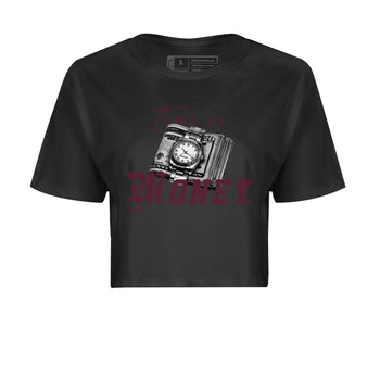 Air Jordan 5 Burgundy Sneaker Match Tees Time Is Money Sneaker T-Shirt AJ5 Burgundy Sneaker Release Tees Women's Shirts Black 2