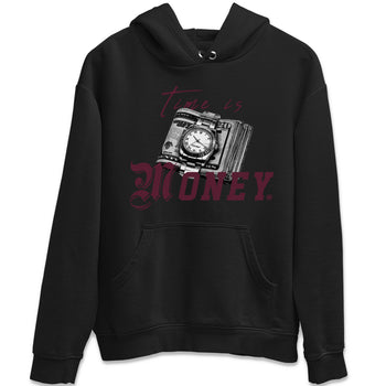 Air Jordan 5 Burgundy Sneaker Match Tees Time Is Money Sneaker T-Shirt AJ5 Burgundy Sneaker Release Tees Unisex Shirts Black 2