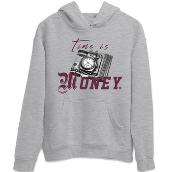 Air Jordan 5 Burgundy Sneaker Match Tees Time Is Money Sneaker T-Shirt AJ5 Burgundy Sneaker Release Tees Unisex Shirts Heather Grey 2