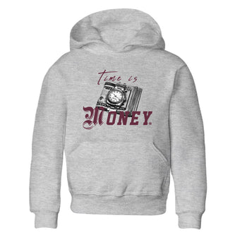 Air Jordan 5 Burgundy Sneaker Match Tees Time Is Money Sneaker T-Shirt AJ5 Burgundy Sneaker Release Tees Kids Shirts Heather Grey 2