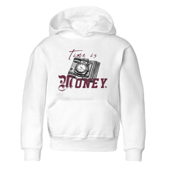Air Jordan 5 Burgundy Sneaker Match Tees Time Is Money Sneaker T-Shirt AJ5 Burgundy Sneaker Release Tees Kids Shirts White 2
