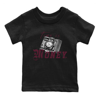 Air Jordan 5 Burgundy Sneaker Match Tees Time Is Money Sneaker T-Shirt AJ5 Burgundy Sneaker Release Tees Kids Shirts Black 2