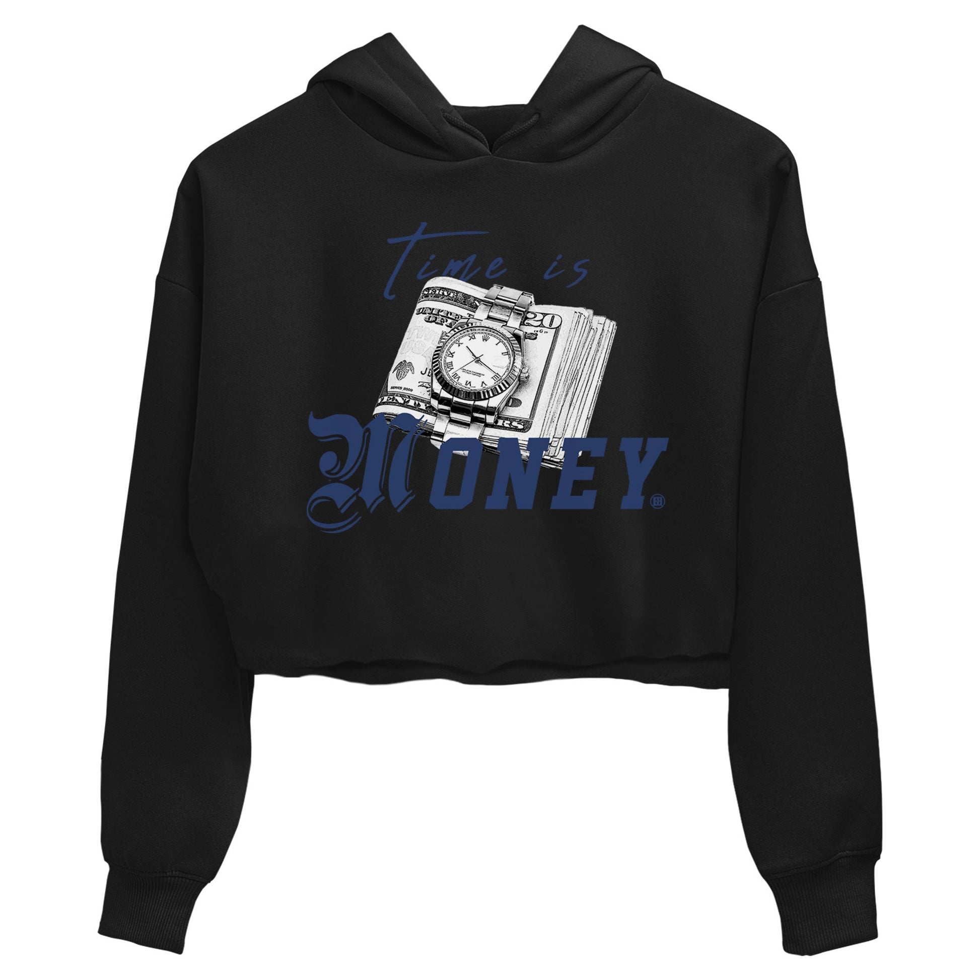 Jordan 5 Retro Midnight Navy shirt to match jordans Time Is Money sneaker tees Air Jordan 5 Georgetown SNRT Sneaker Release Tees Black 2 Crop T-Shirt