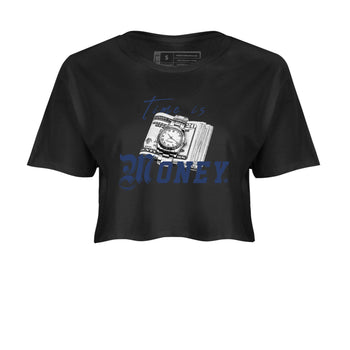 Jordan 5 Retro Midnight Navy shirt to match jordans Time Is Money sneaker tees Air Jordan 5 Georgetown SNRT Sneaker Release Tees Black 2 Crop T-Shirt