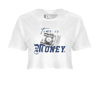Jordan 5 Retro Midnight Navy shirt to match jordans Time Is Money sneaker tees Air Jordan 5 Georgetown SNRT Sneaker Release Tees White 2 Crop T-Shirt