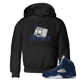 Jordan 5 Retro Midnight Navy shirt to match jordans Time Is Money sneaker tees Air Jordan 5 Georgetown SNRT Sneaker Release Tees Baby Toddler Black 1 T-Shirt