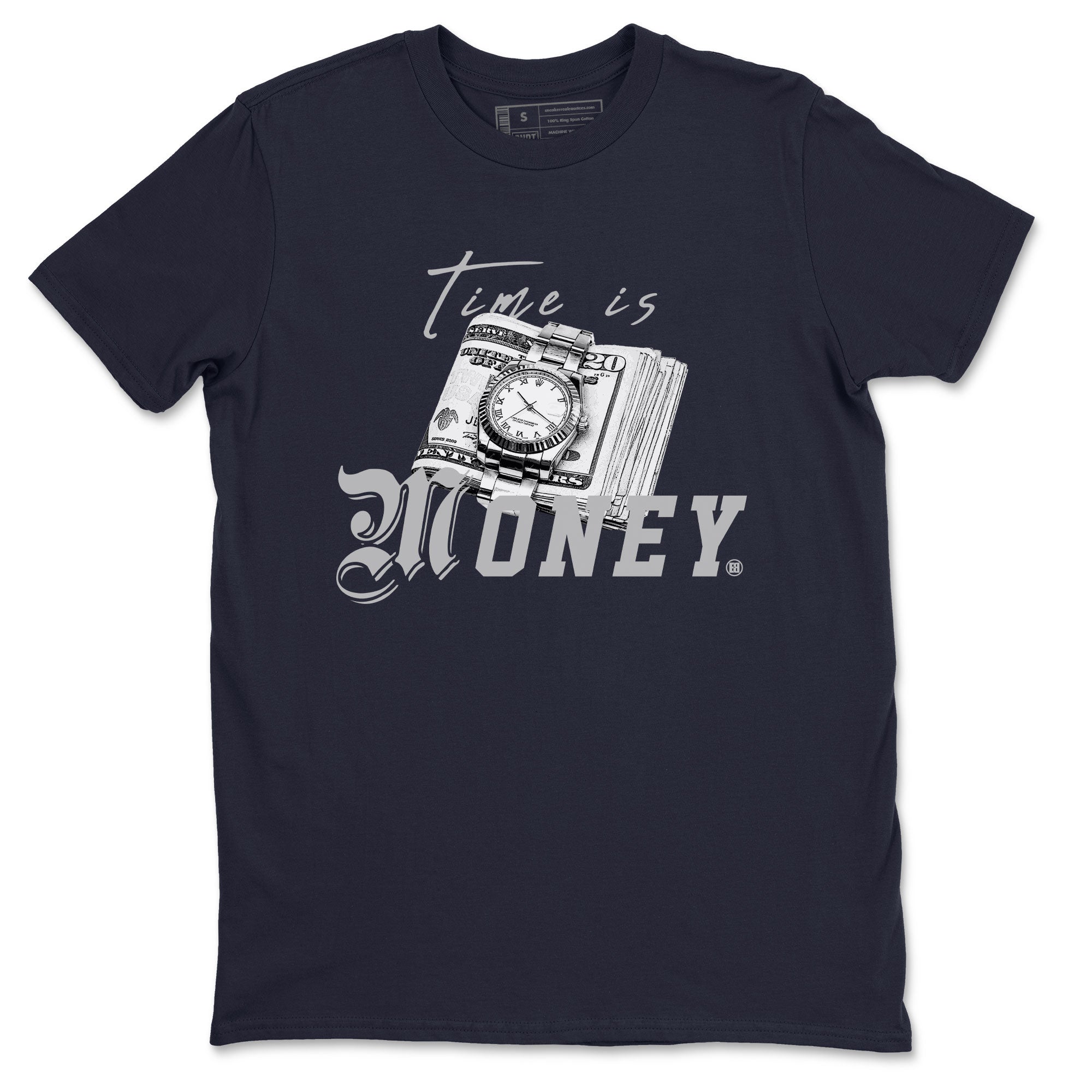 Jordan 5 Retro Midnight Navy shirt to match jordans Time Is Money sneaker tees Air Jordan 5 Georgetown SNRT Sneaker Release Tees Unisex Navy 2 T-Shirt