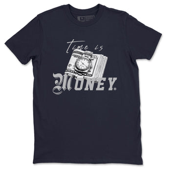 Jordan 5 Retro Midnight Navy shirt to match jordans Time Is Money sneaker tees Air Jordan 5 Georgetown SNRT Sneaker Release Tees Unisex Navy 2 T-Shirt