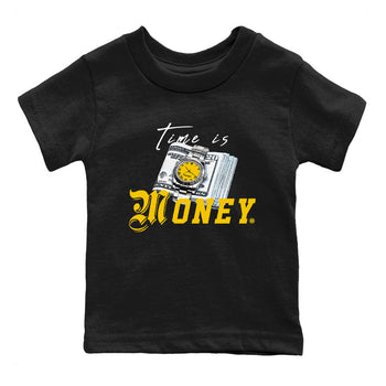 Time Is Money sneaker match tees to Yellow Ochre 6s street fashion brand for shirts to match Jordans SNRT Sneaker Tees Air Jordan 6 Yellow Ochre unisex t-shirt Black 2 youth shirt