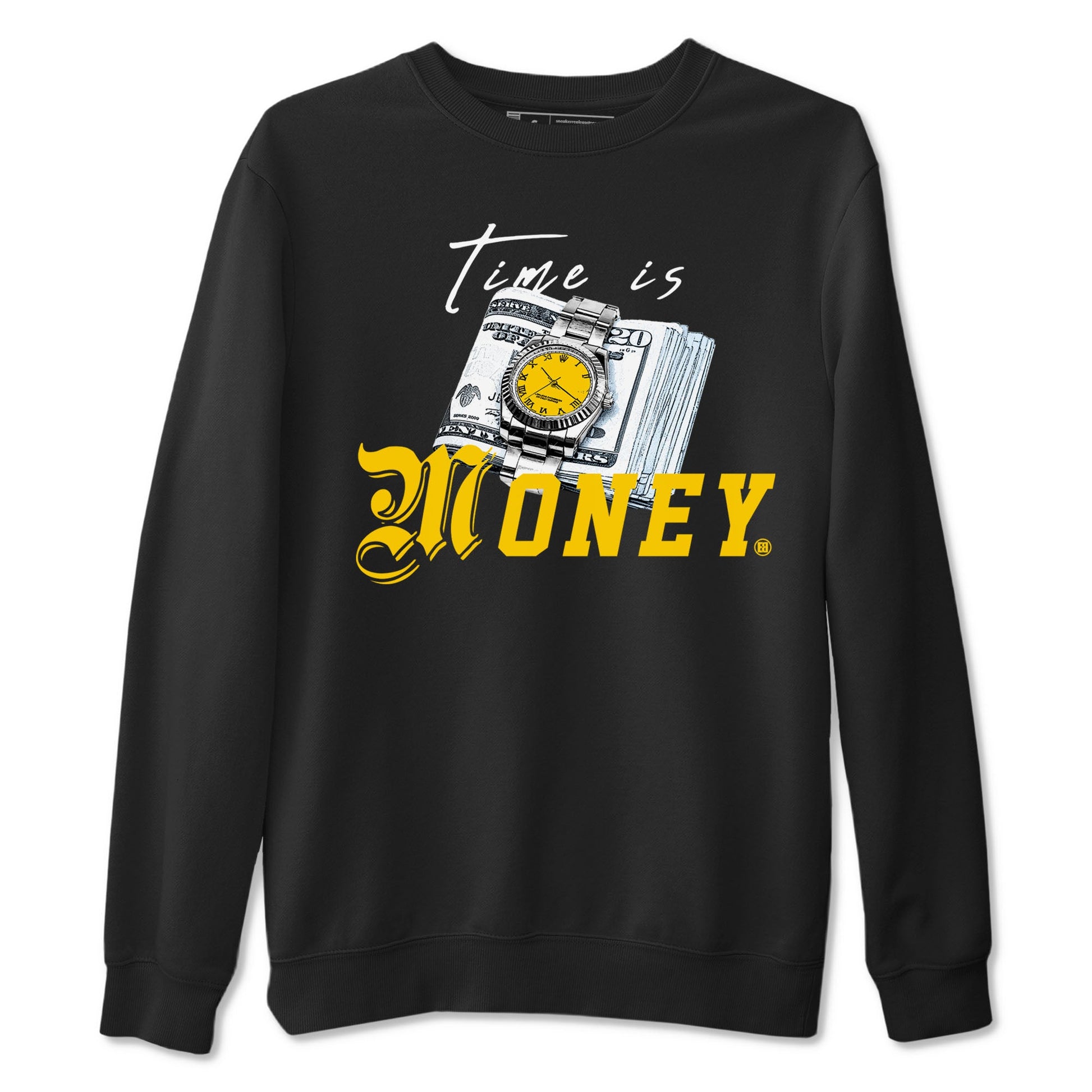 Time Is Money sneaker match tees to Yellow Ochre 6s street fashion brand for shirts to match Jordans SNRT Sneaker Tees Air Jordan 6 Yellow Ochre unisex t-shirt Black 2 unisex shirt