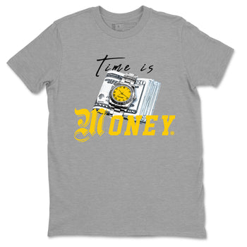 Time Is Money sneaker match tees to Yellow Ochre 6s street fashion brand for shirts to match Jordans SNRT Sneaker Tees Air Jordan 6 Yellow Ochre unisex t-shirt Heather Grey 2 unisex shirt