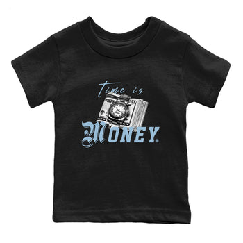 Air Jordan 7 Chambray Sneaker Match Tees Time Is Money Sneaker T-Shirt AJ7 Chambray Sneaker Release Tees Kids Shirts Black 2